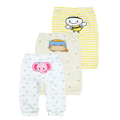 Set of 3 Cotton Harem Pants for Toddlers - Unisex Baby Leggings (3-24 Months)