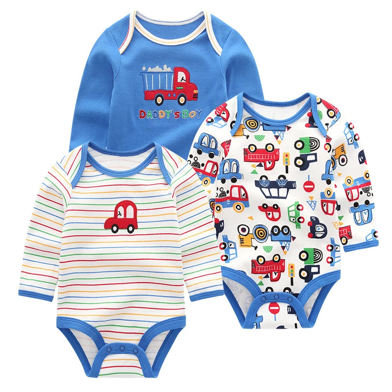 Summer Infant Bodysuit Set - 3-Piece Long Sleeve Baby Clothing for Newborns