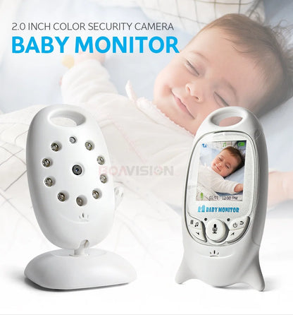 Wireless Video Baby Monitor with 2.0'' LCD Screen, Two-Way Audio, Night Vision, Temperature Monitoring, and 8 Lullabies