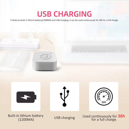 Portable White Noise Sleep Sound Machine with USB Rechargeable Battery and Automatic Shutdown Timer for Adults and Babies