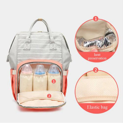 Stylish Large Capacity Diaper Backpack for Moms - Lequeen Maternity Nursing Travel Bag