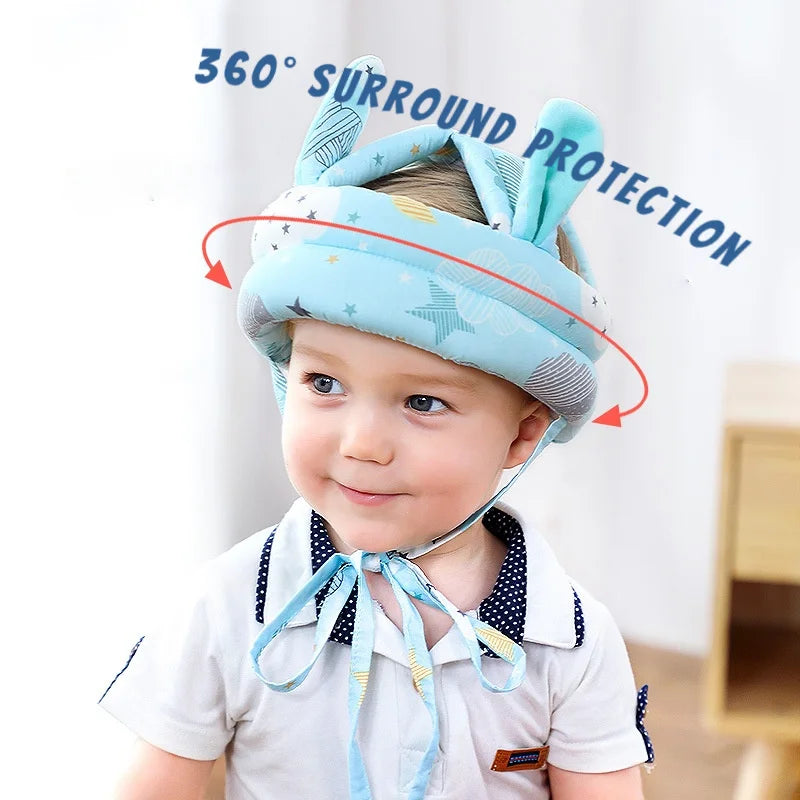 Toddler Safety Helmet Head Protection Cap For Walking Crawling Crash Baby Anti-collision Hat Soft Comfortable Cotton Adjustable