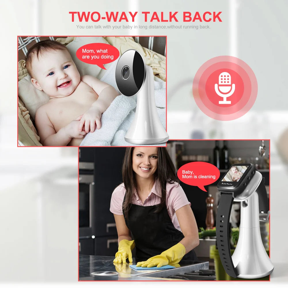 Portable 2.4GHz Wireless Video Baby Monitor with Smart Watch Design, Night Vision, Cry Alarm, and Temperature Sensor VB606