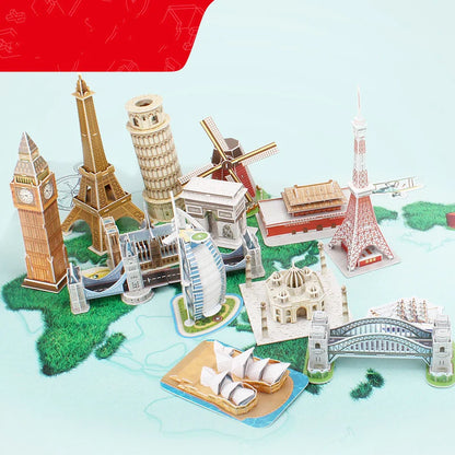 3D Tower Bridge Paper Puzzle Kit - Famous Buildings Jigsaw Model for Creative Learning and Fun