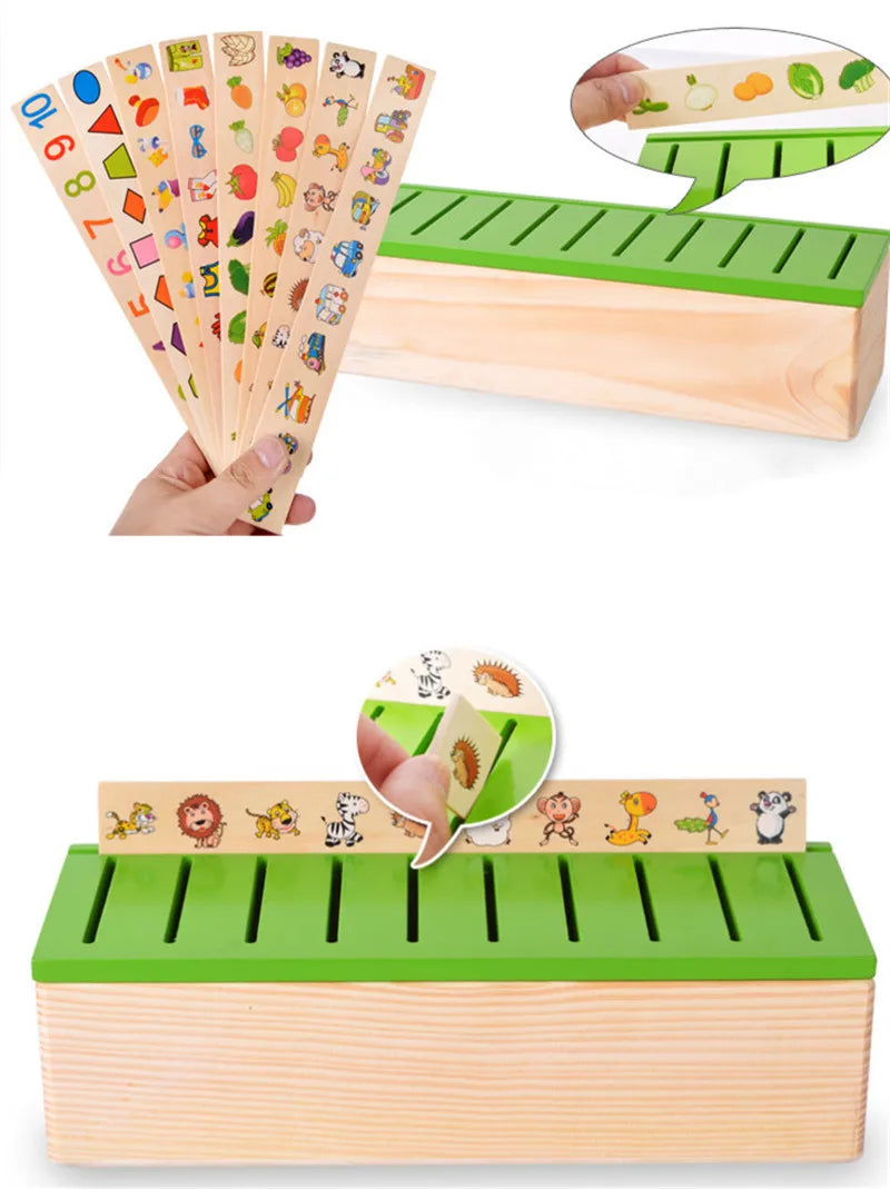 Montessori Wooden Educational Toy Set for Kids - Animal & Nature Puzzle with Storage for Learning Fun