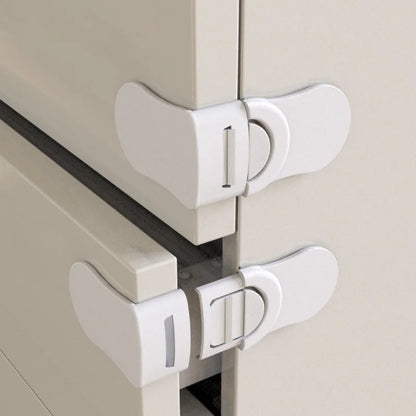 Childproof Cabinet Drawer Safety Locks - Anti-Pinch Plastic Buckle for Kids Protection