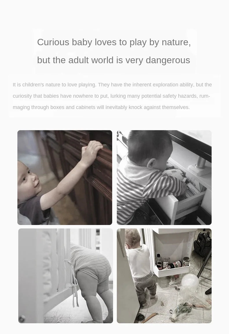 Baby Safety Drawer and Cabinet Lock Set - Anti-Pinch Refrigerator Lock for Childproofing