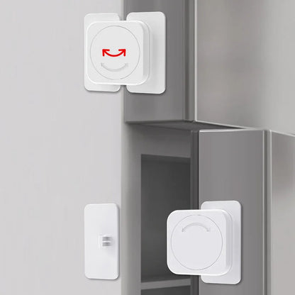 Childproof Refrigerator Lock for Baby Safety - Anti-Open Fridge and Freezer Door Lock with Multi-Functional Cabinet Buckle for Toddler Protection