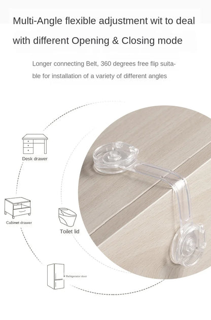Baby Safety Drawer and Cabinet Lock Set - Anti-Pinch Refrigerator Lock for Childproofing