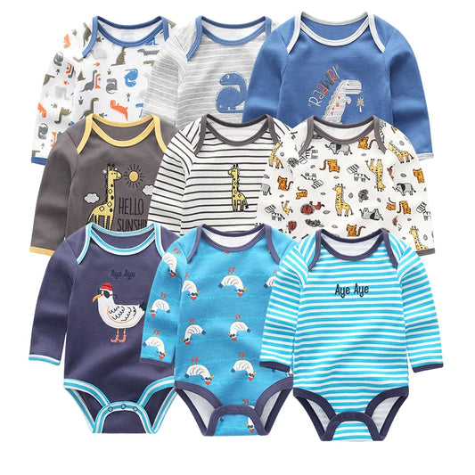 Summer Infant Bodysuit Set - 3-Piece Long Sleeve Baby Clothing for Newborns