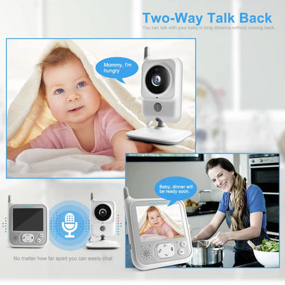VB607 2.4G Wireless Video Baby Monitor with 3.2 Inch Color LCD Screen, Two-Way Audio, Night Vision, and Temperature Monitoring