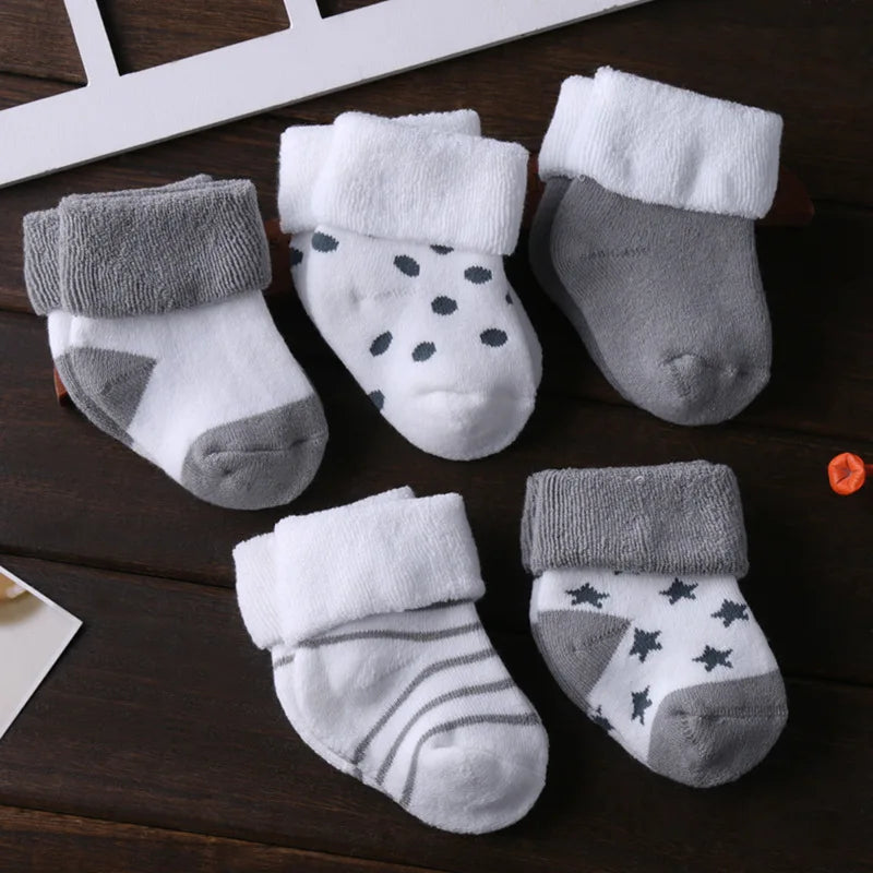 5 Pairs of Premium Quality Baby Socks for Girls - 2022 Collection, Ideal for Newborns to 12 Months