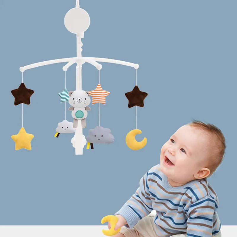 Musical Plush Cartoon Mobile Rattles for Infants - Soothing Educational Toys for Newborns 0-12 Months