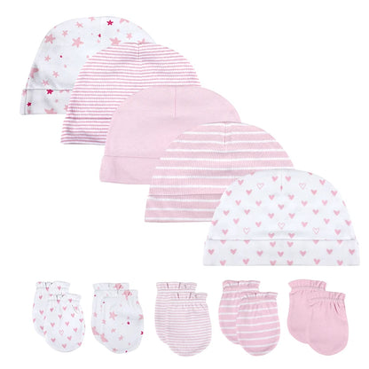 Adorable Cotton Baby Hat and Glove Set for Newborn Photography - Unisex Summer Accessories