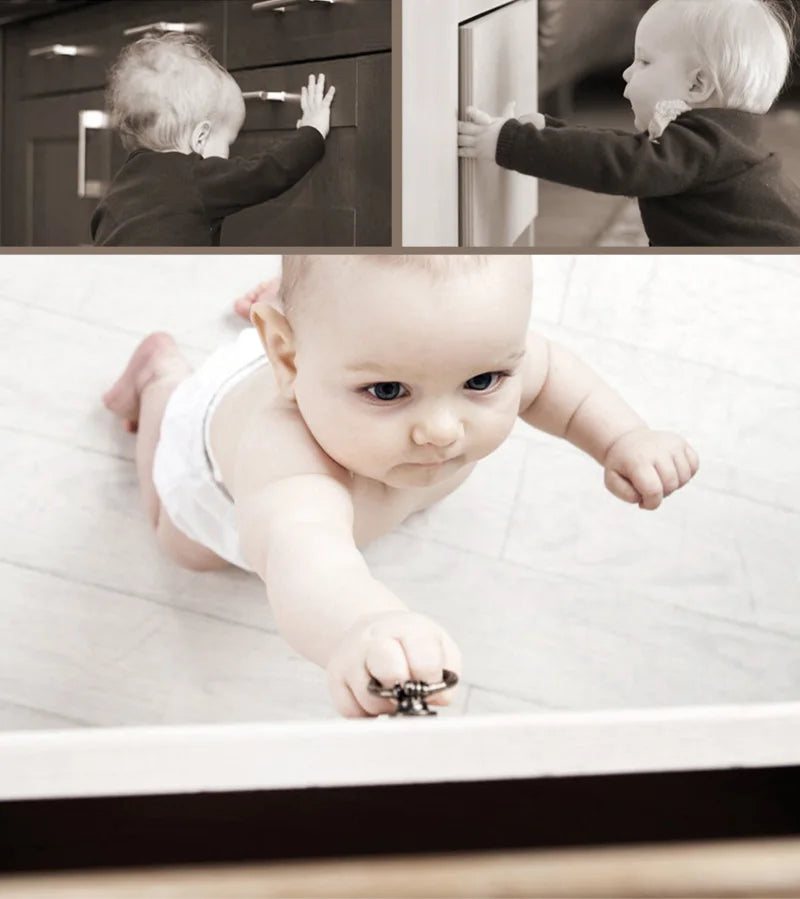 Childproof Cabinet Drawer Safety Locks - Anti-Pinch Plastic Buckle for Kids Protection