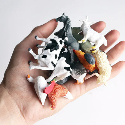 12-Piece Wild Animal and Dinosaur Figurine Set - Educational Action Figures for Kids