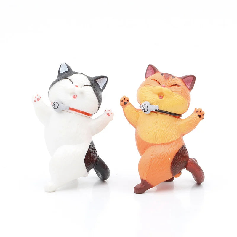 Adorable Kawaii Cat Figurines - Japanese Anime Collection for Home Decor and Playful Gifts