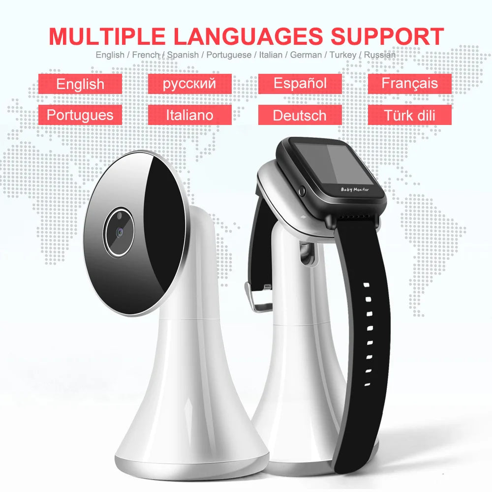 Portable 2.4GHz Wireless Video Baby Monitor with Smart Watch Design, Night Vision, Cry Alarm, and Temperature Sensor VB606
