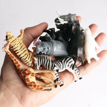 12-Piece Wild Animal and Dinosaur Figurine Set - Educational Action Figures for Kids