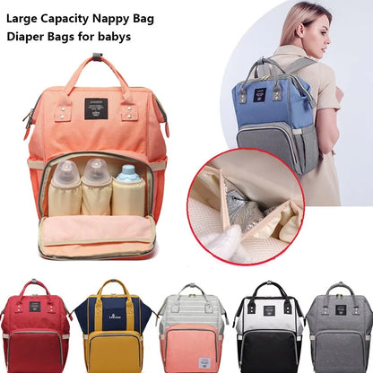 Stylish Large Capacity Diaper Backpack for Moms - Lequeen Maternity Nursing Travel Bag