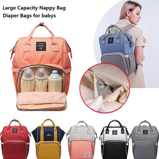 Stylish Large Capacity Diaper Backpack for Moms - Lequeen Maternity Nursing Travel Bag