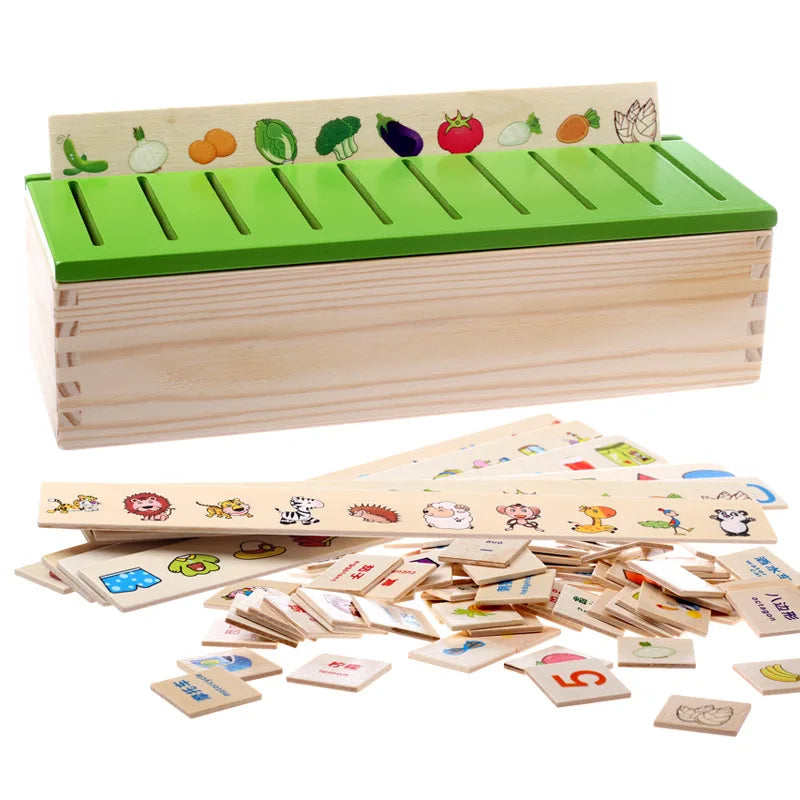 Montessori Wooden Educational Toy Set for Kids - Animal & Nature Puzzle with Storage for Learning Fun