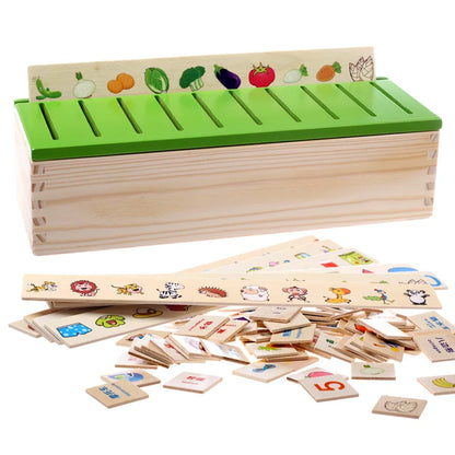 Montessori Wooden Educational Toy Set for Kids - Animal & Nature Puzzle with Storage for Learning Fun
