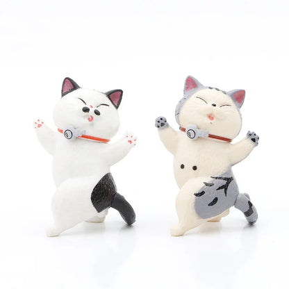 Adorable Kawaii Cat Figurines - Japanese Anime Collection for Home Decor and Playful Gifts