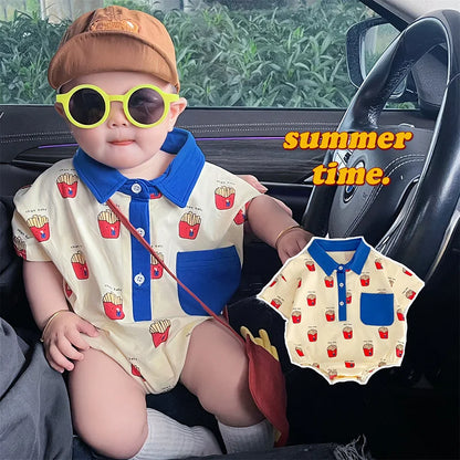 Trendy Summer Rompers for Baby Girls and Boys - Stylish Printed One-Piece Jumpsuit for Infants (0-2 Years)