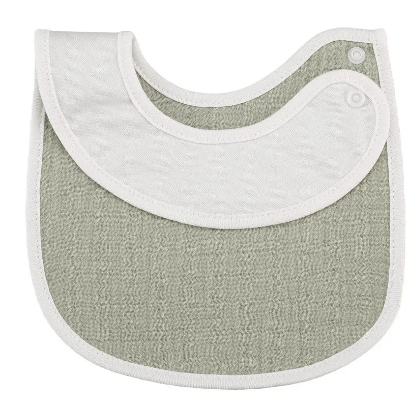 Set of 2 Waterproof Cotton Gauze Baby Bibs for Newborns - U-Shaped Burp Cloths with Cute Animal Prints for Boys and Girls