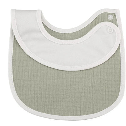 Set of 2 Waterproof Cotton Gauze Baby Bibs for Newborns - U-Shaped Burp Cloths with Cute Animal Prints for Boys and Girls