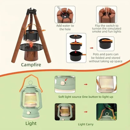 Kids Outdoor Adventure Camping Play Set - Tent, BBQ, Kitchen & Nature Exploration Toys for Toddlers and Children