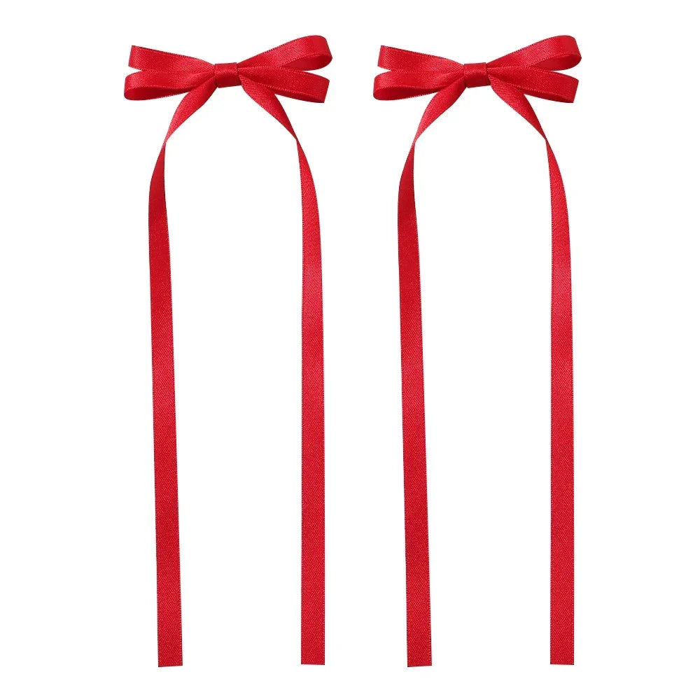 2PCS Adorable Long Tassel Bow Headbands for Girls - Cute Hair Accessories for Parties and Daily Wear
