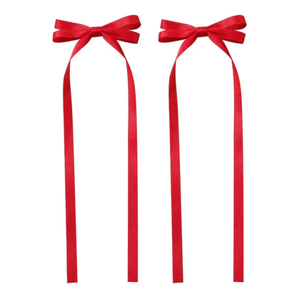 2PCS Adorable Long Tassel Bow Headbands for Girls - Cute Hair Accessories for Parties and Daily Wear