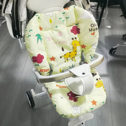 Soft and Thick Double-Sided Baby Stroller Seat Cushion for Highchairs and Shopping Carts - Breathable Kids Feeding Chair Accessory with Animal Pattern