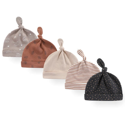 Unisex Cotton 3/5-Pack Infant Hats for Newborns - Fitted Animal Designs in Solid Colors for Boys and Girls