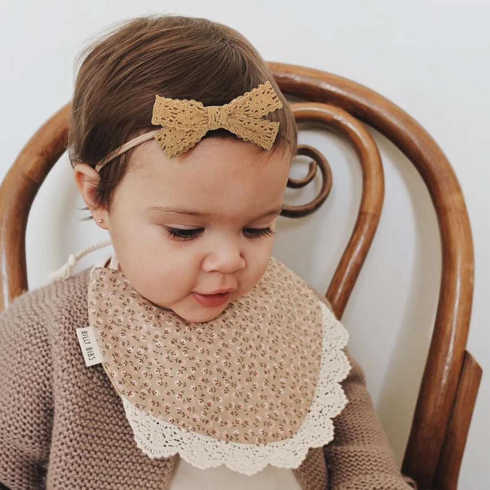 Adorable 2.7-Inch Lace Bow Baby Headbands - Perfect for Newborn Girls