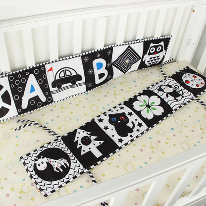 Montessori Baby Soft Cloth Book - High Contrast Black & White Animal Toys for Newborns, Early Education, and Crib Play