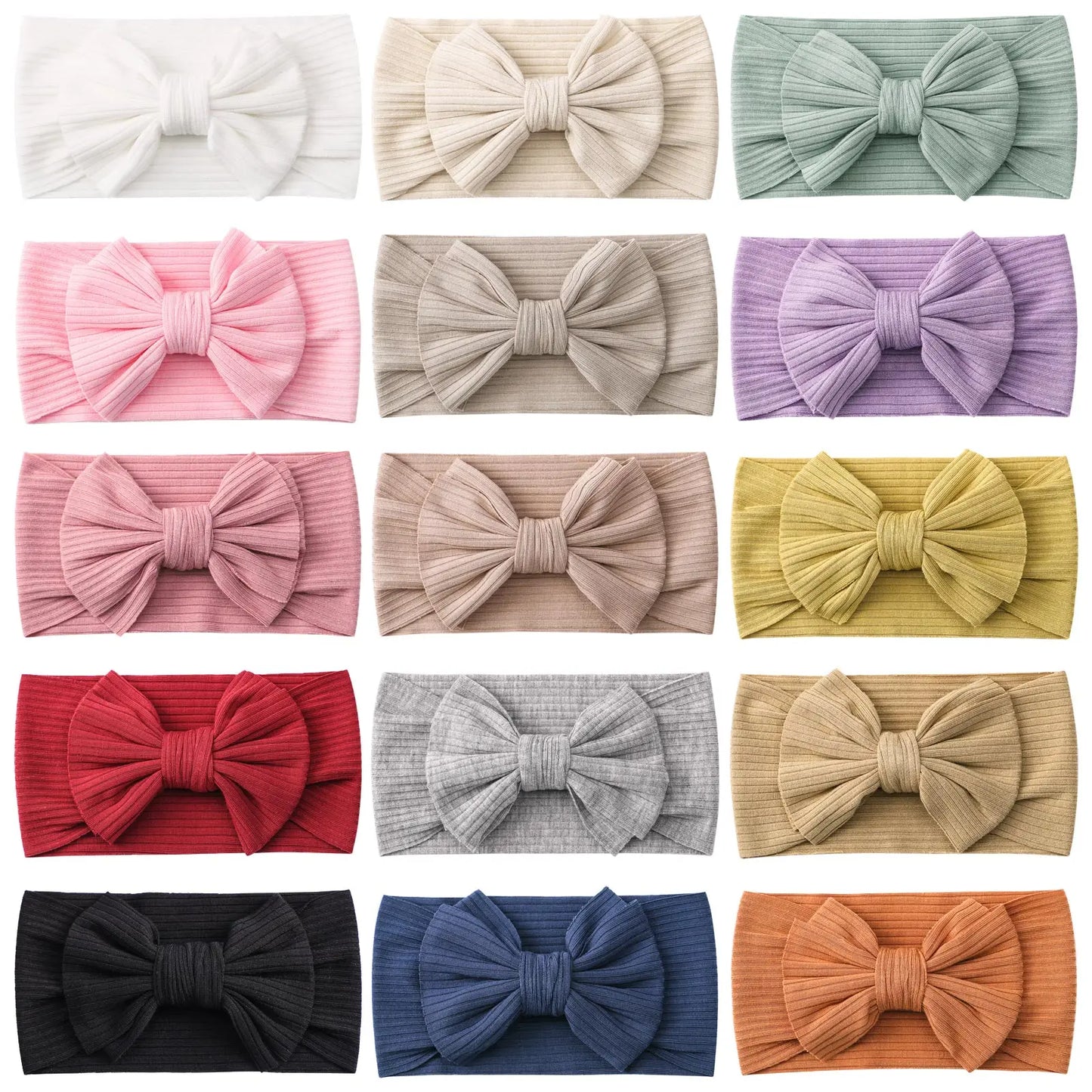 Vibrant Knit Baby Headbands with Bow - Soft Elastic Turban Accessories for Infant Girls