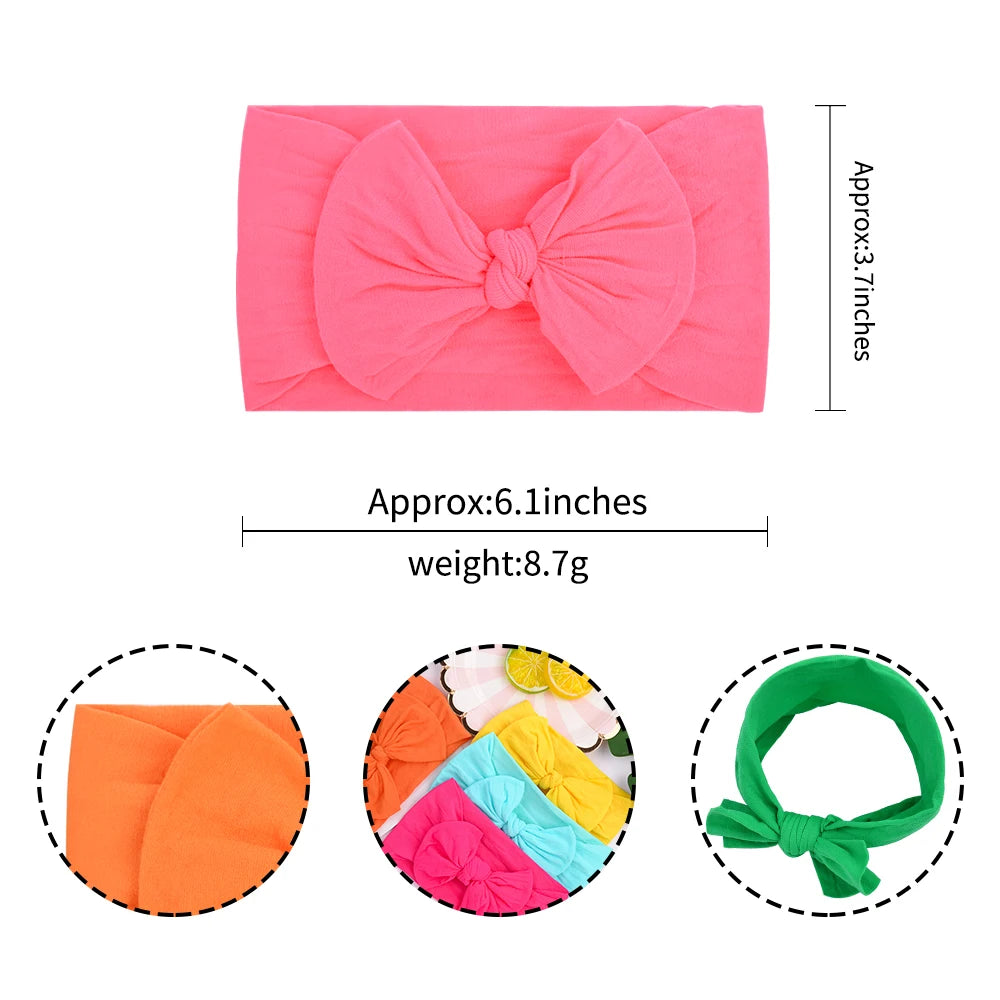 Vibrant Bowknot Hairband for Baby Girls - Elastic Headwear in Candy Colors