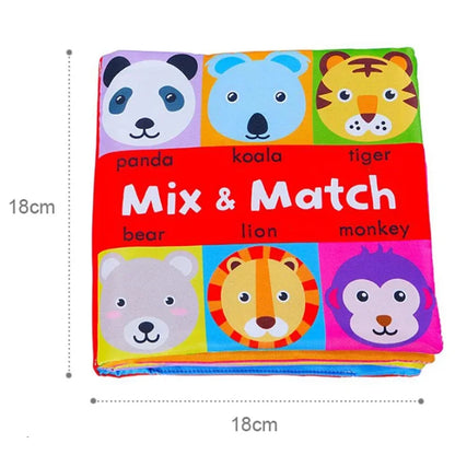 Vibrant Crinkle Cloth Baby Books - Interactive Learning Toys for Infants 0-24 Months, Creative Mix & Match Play for Toddlers