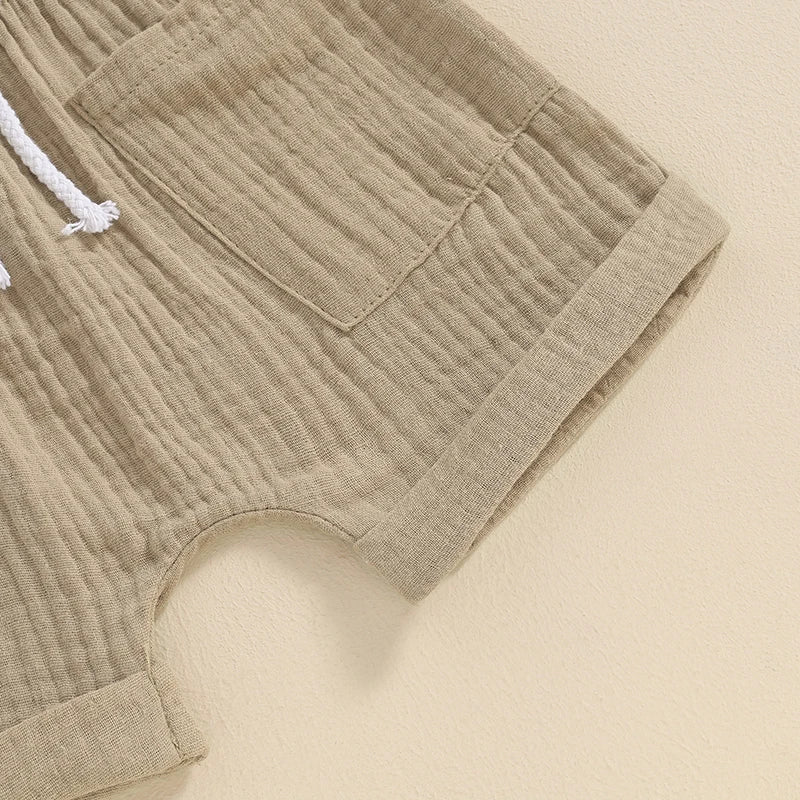 Summer Striped T-Shirt and Drawstring Shorts Set for Toddler Boys (6M-4Y)
