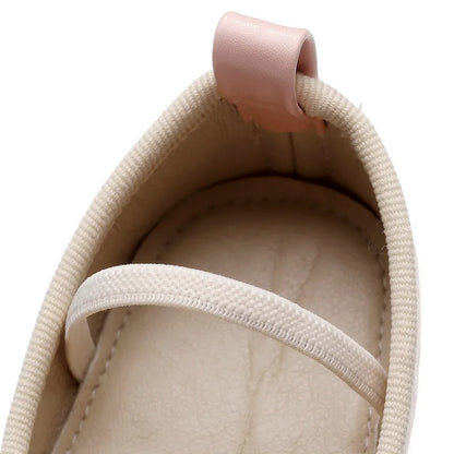 Adorable Newborn Baby Girl PU Leather Flats with Bow – Lightweight First Walker Crib Shoes for Infants