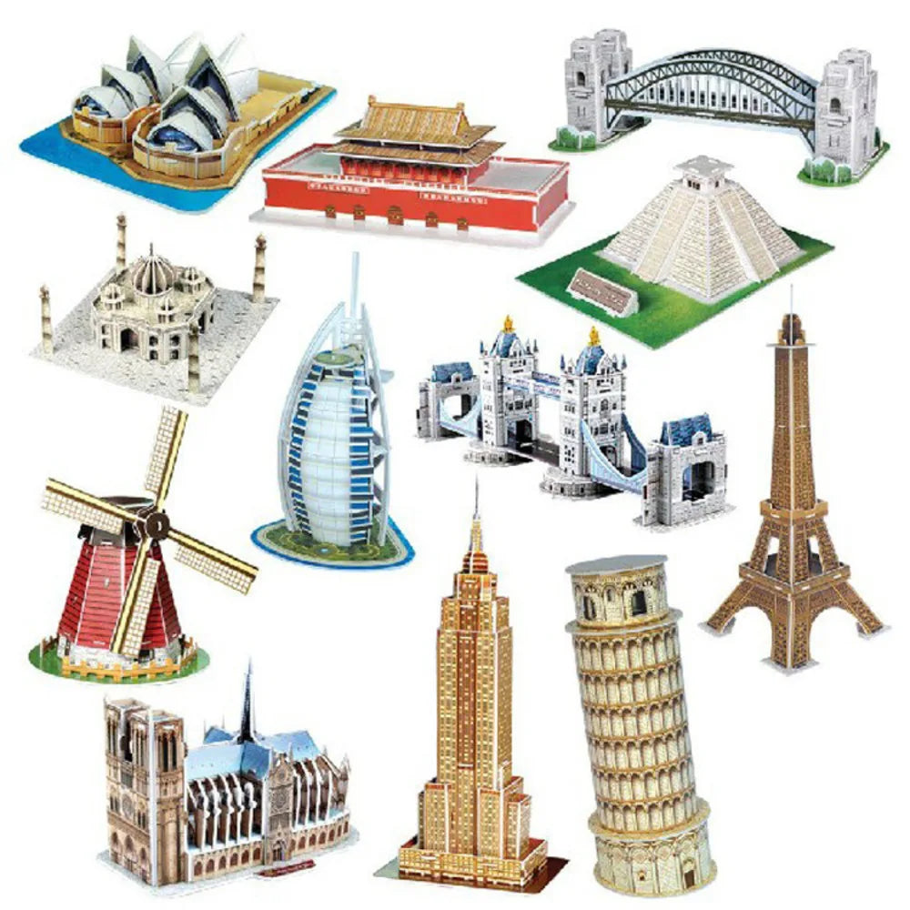 3D Tower Bridge Paper Puzzle Kit - Famous Buildings Jigsaw Model for Creative Learning and Fun