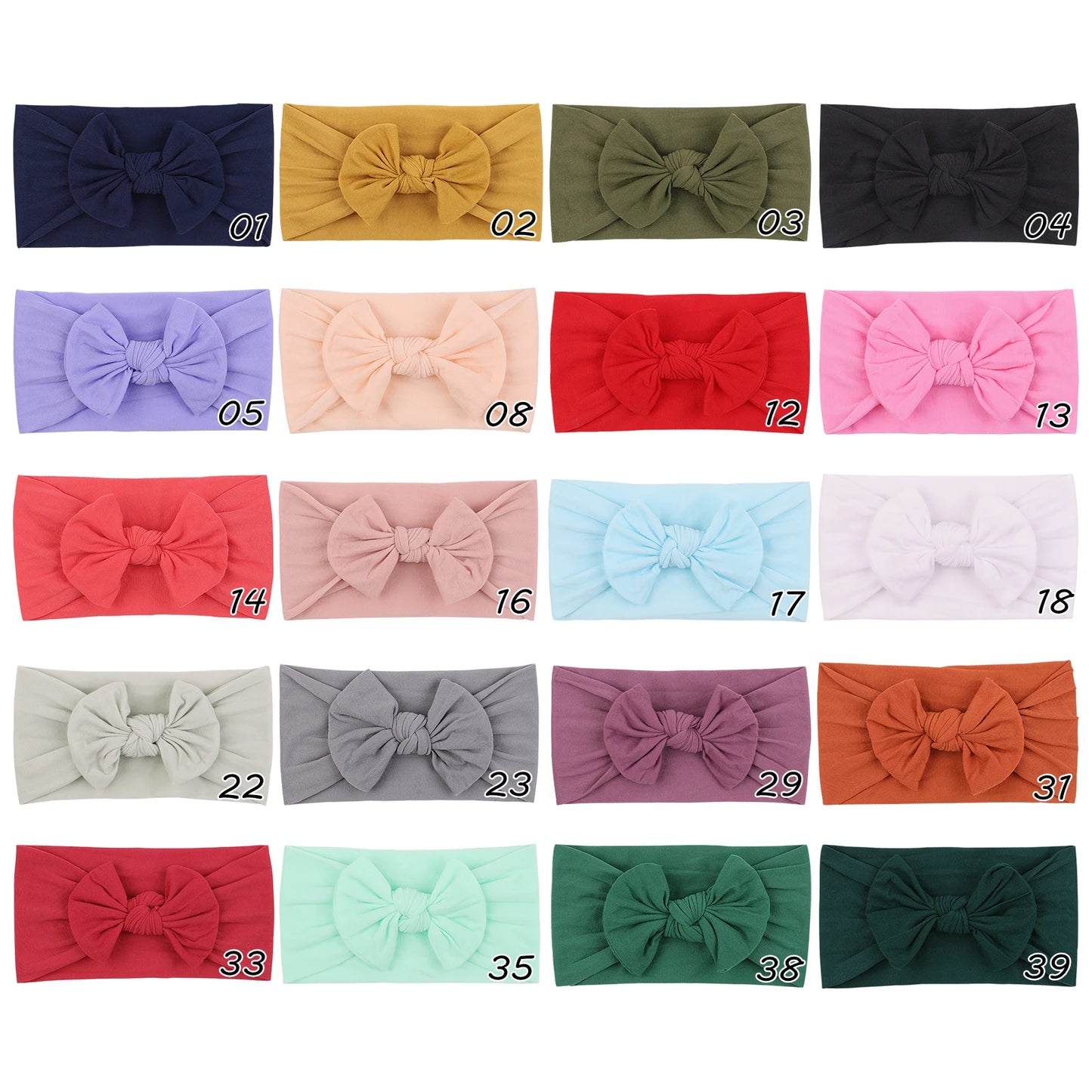 48-Color Bowknot Headband for Babies - Stylish Elastic Hair Accessory for Girls