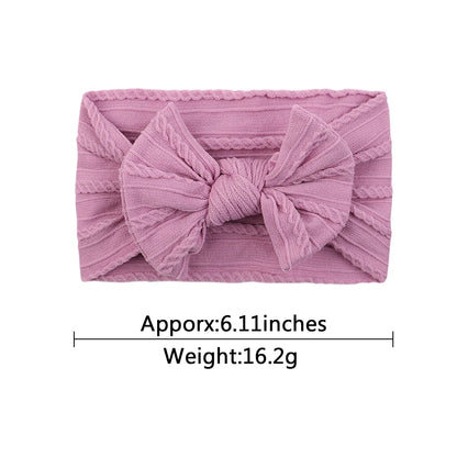 48-Color Soft Nylon Baby Headbands for Girls - Elastic Knit Turban Bows Hair Accessories for Newborns