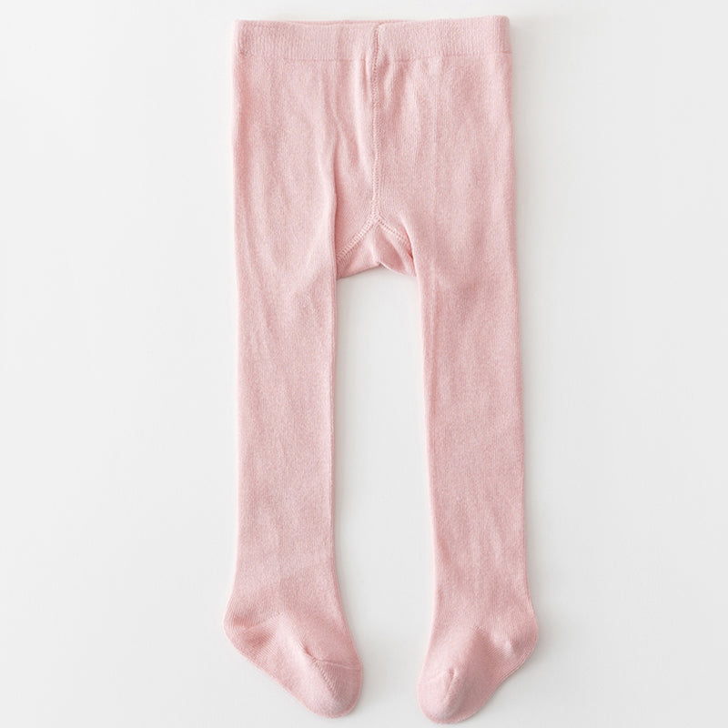 Toddler Girls Soft Cotton Blend Pantyhose - Casual Solid Color Tights for Infants
