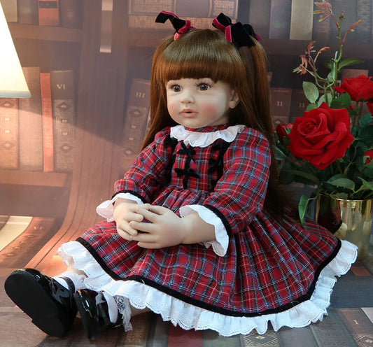 60cm Realistic Cloth Body Reborn Doll - Soft Vinyl Long-Haired Girl Betty Princess Baby Gift