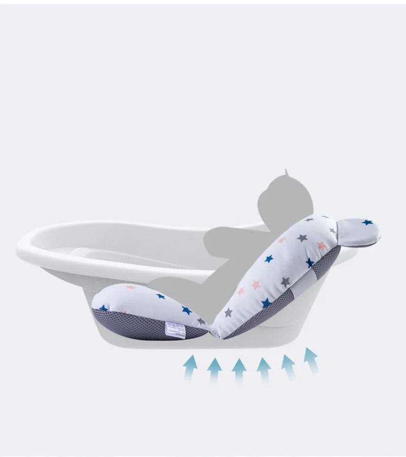Star Crown Printed Non-Slip Baby Bath Tub Mat for Infants - Soft Polyester Support Pad for Newborns and Toddlers