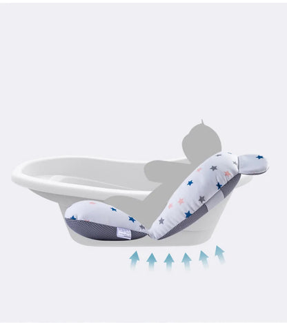 Star Crown Printed Non-Slip Baby Bath Tub Mat for Infants - Soft Polyester Support Pad for Newborns and Toddlers